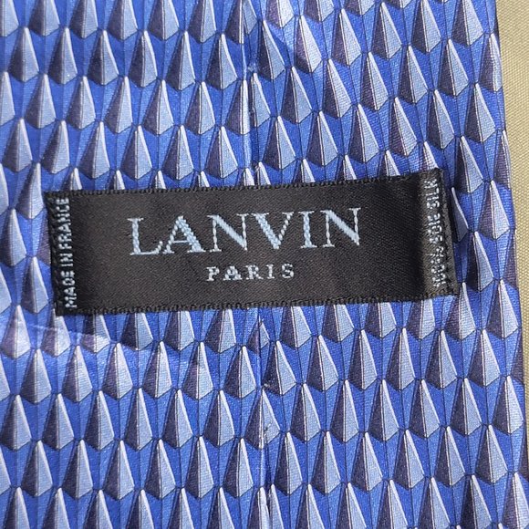 Lanvin Paris Multiple Blues Silk Tie - Picture 4 of 5